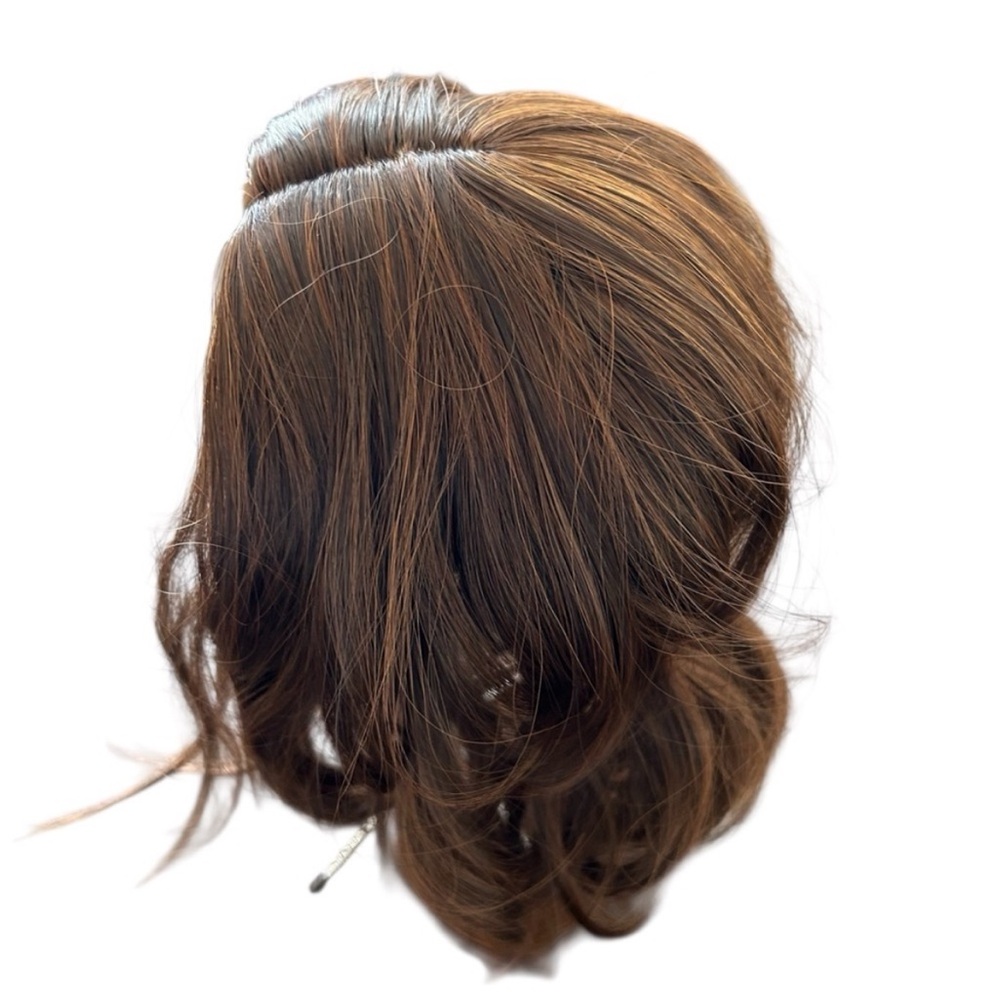 Hair Wig Topper 14" Synthetic Brown with reddish highlights wavy medium length